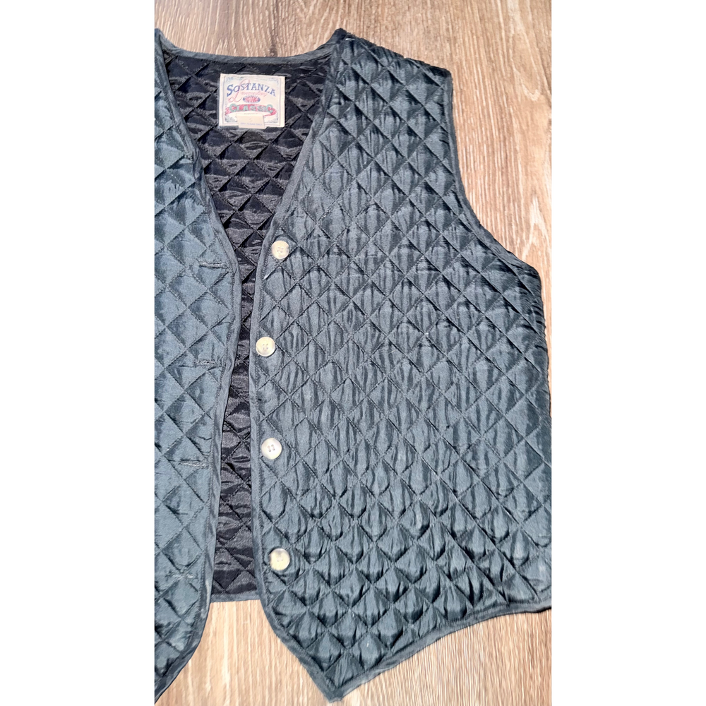 Sostanza Vintage Classic Black Velvet Vest - Picture 4 of 8